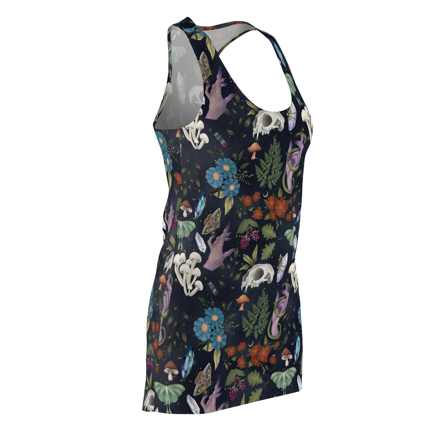 Women's Cut & Sew Racerback Dress - Dark Botanical